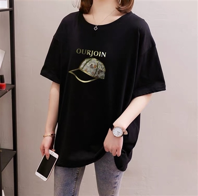 杂款女装T恤图案有货处理全清价8元一件.可分货，适合各大市场．联系微信扫一扫图片二维码