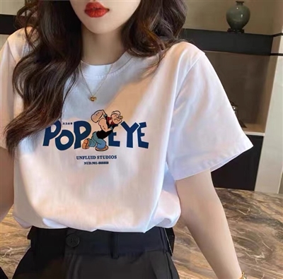 杂款女装T恤图案有货处理全清价8元一件.可分货，适合各大市场．联系微信扫一扫图片二维码